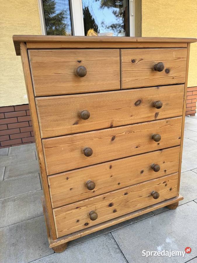 Komoda drewniana sosnowa z szufladami szafka mazowieckie Sulbiny