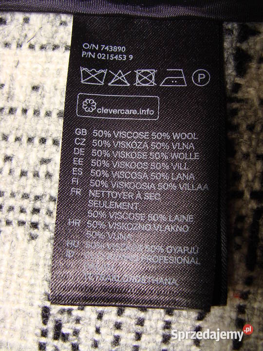 nowy płaszczyk narzutka krata wełna hm Łódź sprzedam