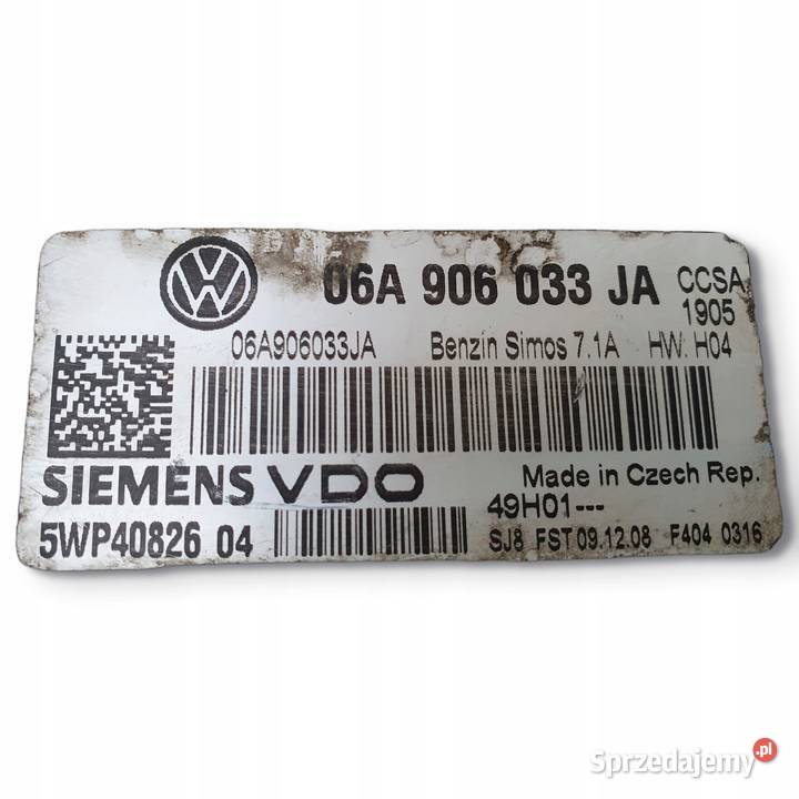 STEROWNIK SILNIKA VW Golf V 16 8V 06A906033JA Chełm