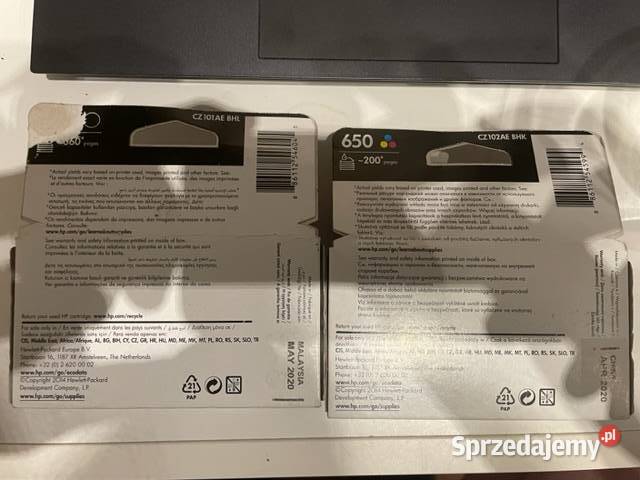 Tusze HP 650 zestaw czarny trójkolorowy CZ101A Komputery i Akcesoria Toruń