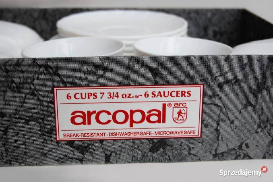 Filiżanki Arcopal Francja 200 ml 5 białe szkło biały Ceramika i szkło Lublin sprzedam