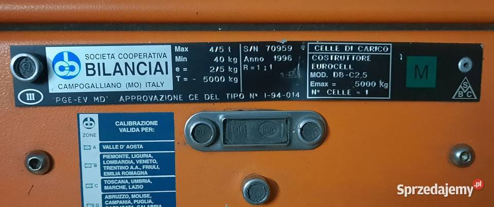 Waga hakowa Bilanciai PGEEV 5T 5000 Toruń sprzedam