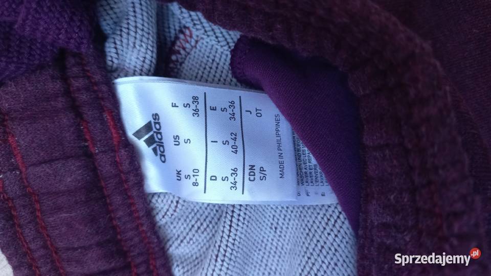 Spodnie dresowe Adidas męskie S bordowe 3 paski Koło