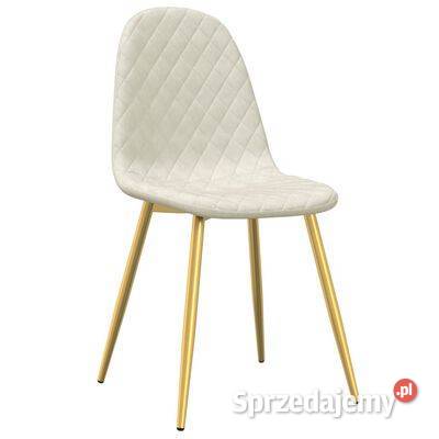 vidaXL Krzesła stołowe 4 kremowe obite Warszawa