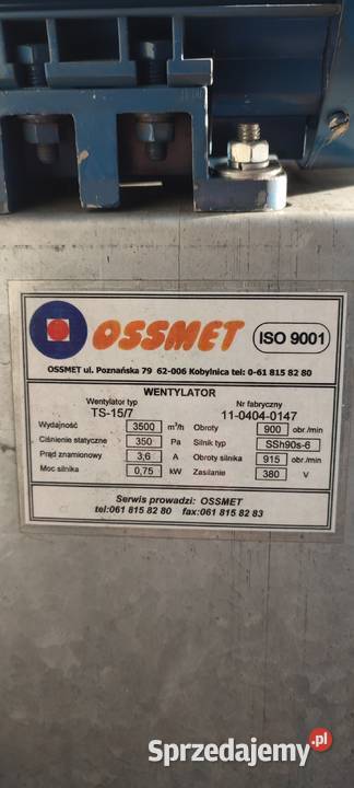 wentylator promieniowy 072 KW Produkcja sprzedam