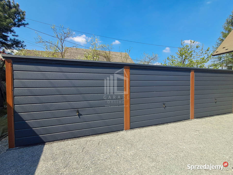Garaż blaszany 9x5m 3x brama drewnopodobny dach Słupsk