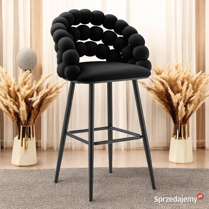 Hoker Tapicerowany Bubble Black Czarny Wysyłka wielkopolskie Tarchały Małe