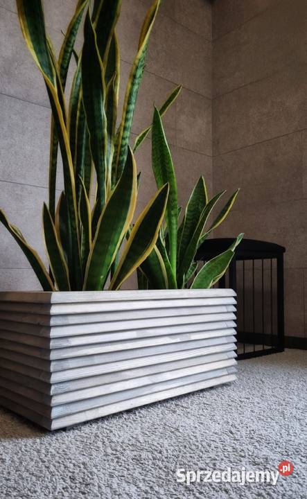 Donica drewniana podłużna 3D donica nowoczesna Doniczki i osłonki Kalety