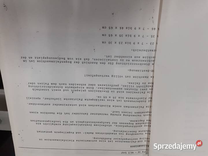 Falcerka GUK SAF 36 format B3 Ząbkowice Śląskie sprzedam