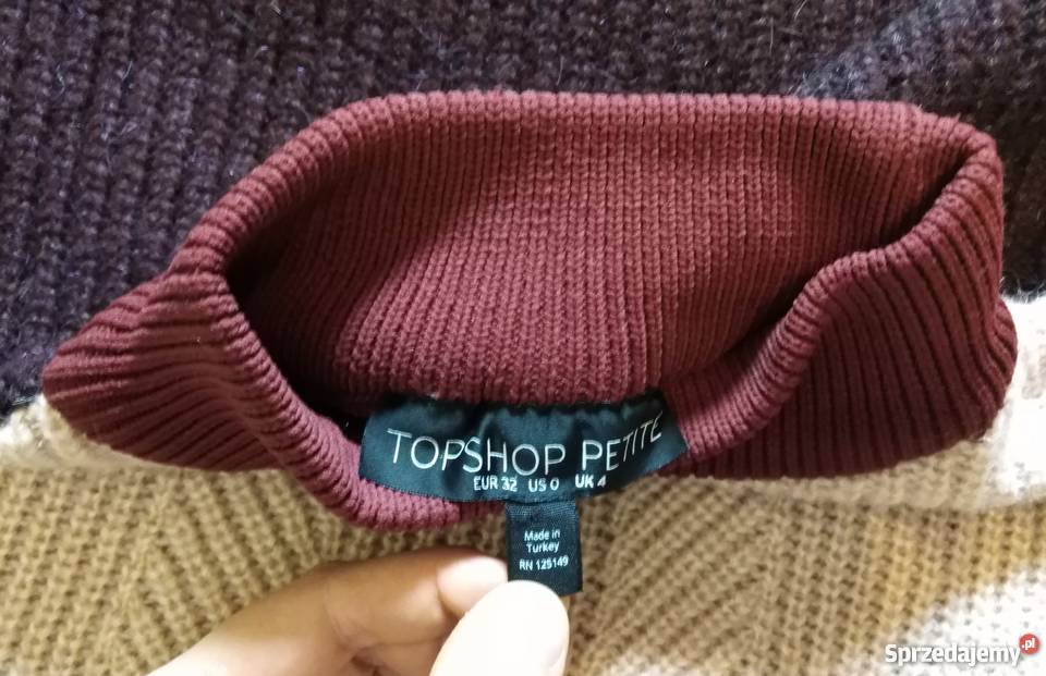 Sweterek Topshop Petite w kolorach ziemi Rozmiar 32(XXS) Warszawa