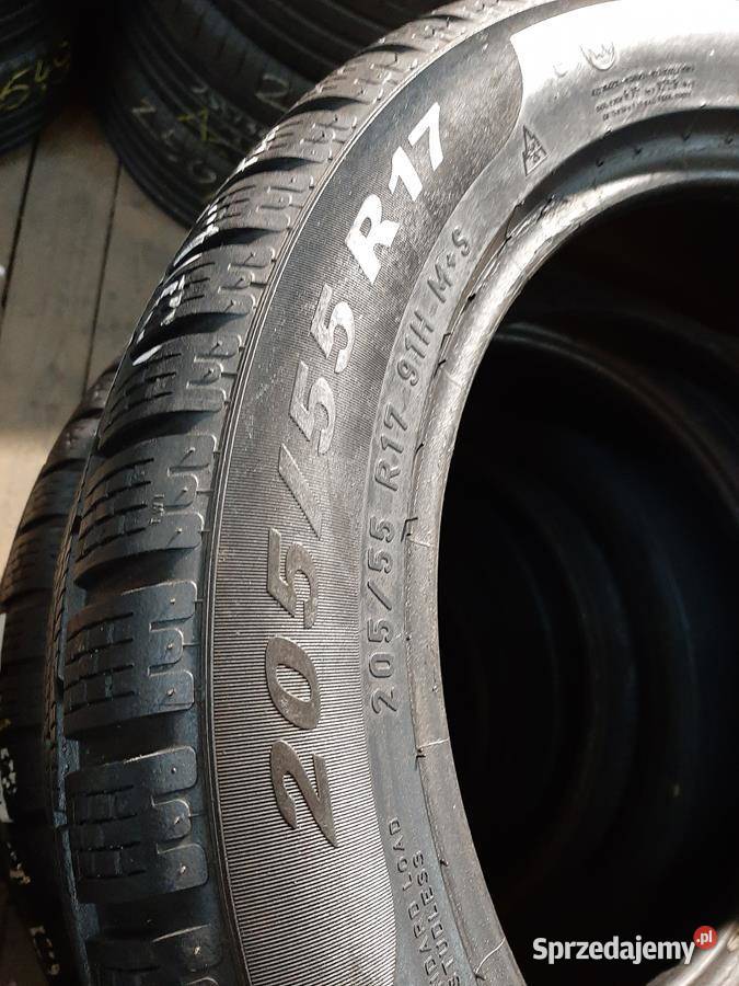 2x Opona UŻYWANA ZIMOWA 20555R17 PIRELLI 119 Zaścianki sprzedam