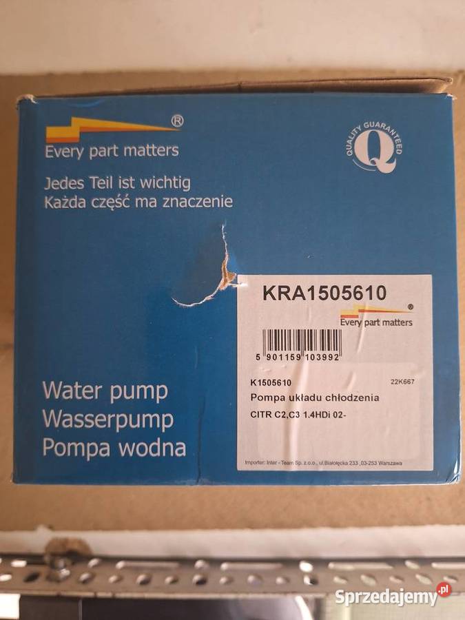 Kraft Automotive 1505610 Pompa wody osobowe Części samochodowe
