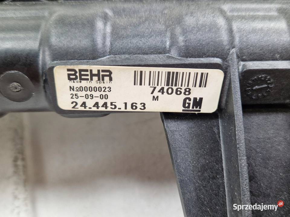 CHŁODNICA WODY OPEL CORSA C 20002006 NOWA ORYG osobowe sprzedam