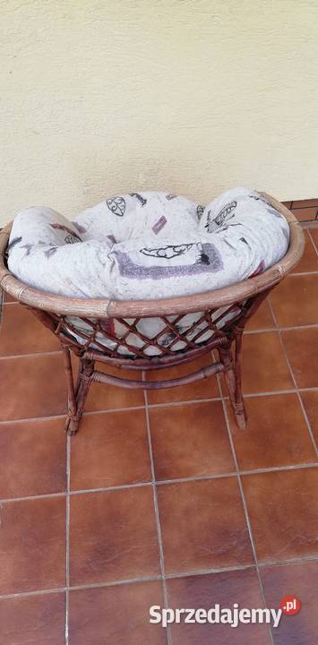 Fotel rattanowy wiklinowy z poduchami krzesło Garwolin