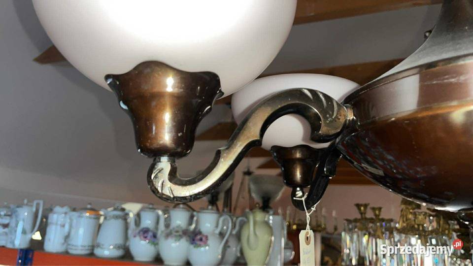 Żyrandol Podsufitowy Mosiężny 5 ramion z Gdańsk