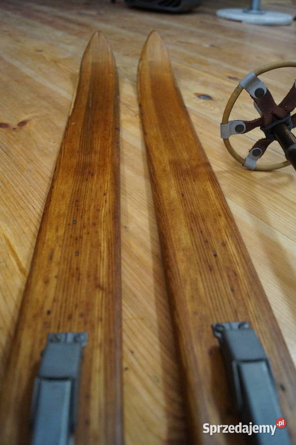 Stare narty jesionowe 180 z kijkami Pozostałe podkarpackie Pruchnik sprzedam