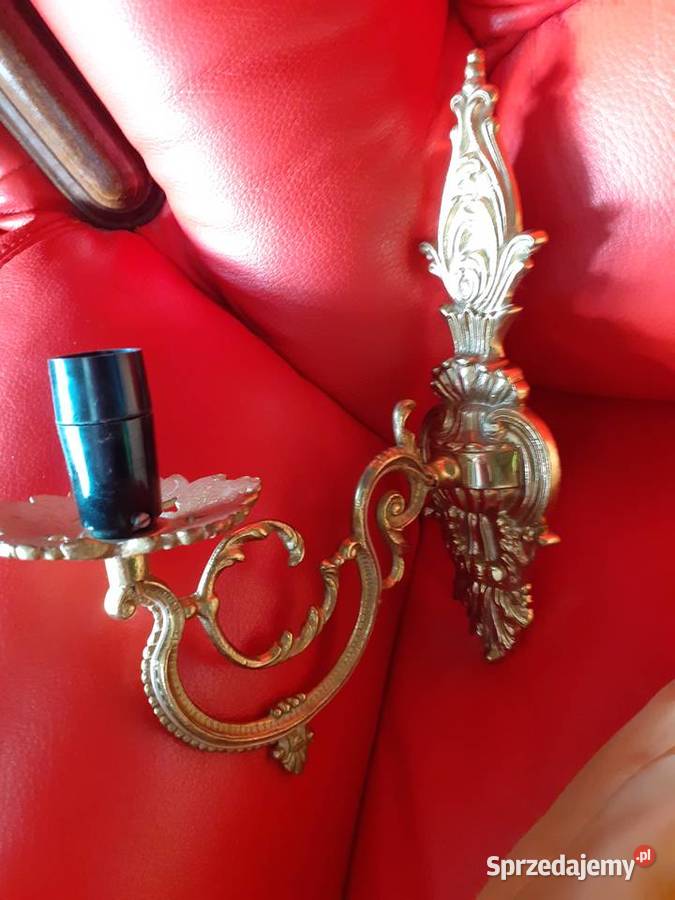 Dwa złote mosiężne kinkiety