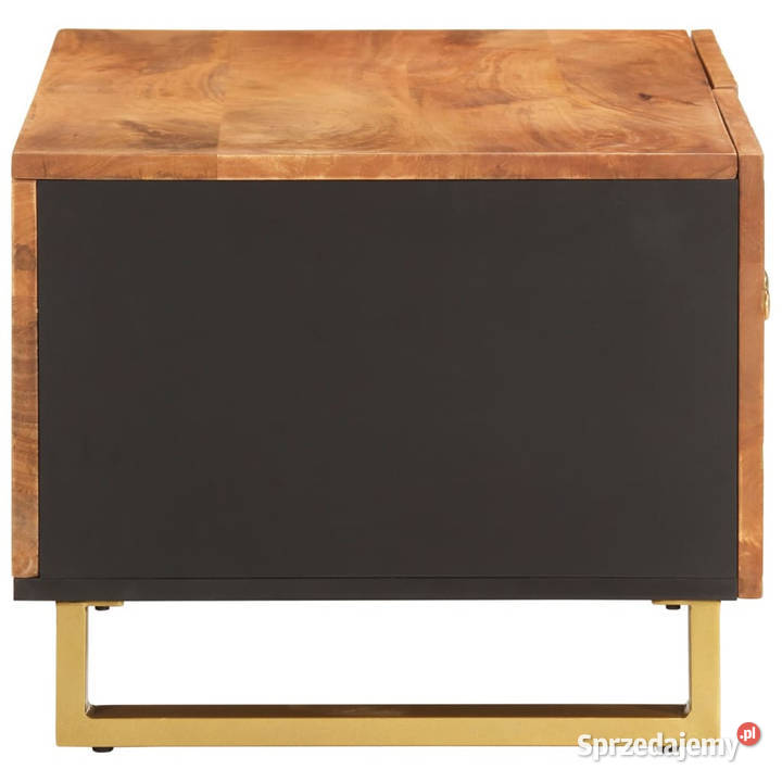 Stolik kawowy brązowoczarny 80x50x40 lite drewno Stoły