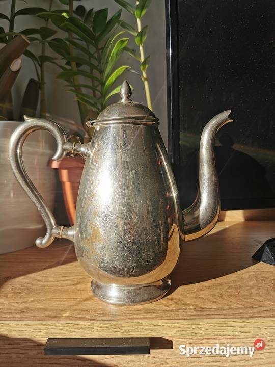 Stary dzbanek do kawy mosiądz srebrzony plater Gdynia sprzedam