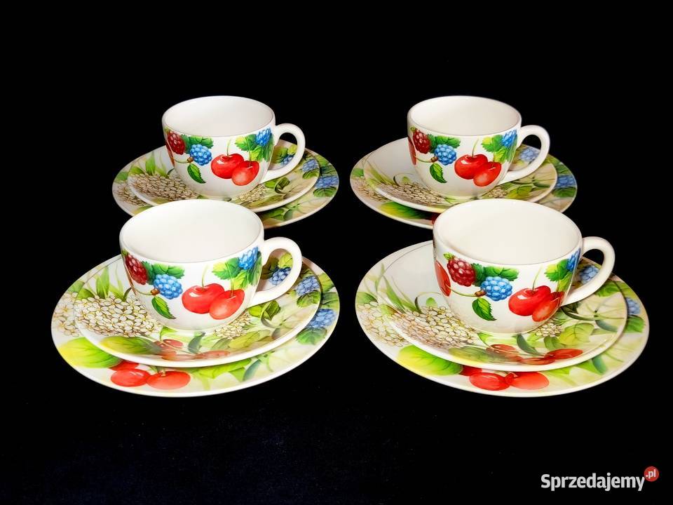 Zestaw kawowy trio Royal Stafford Porcelana i szkło Chełm