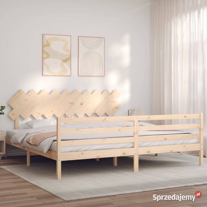 Rama łóżka z wezgłowiem lite drewno 200x200 Warszawa
