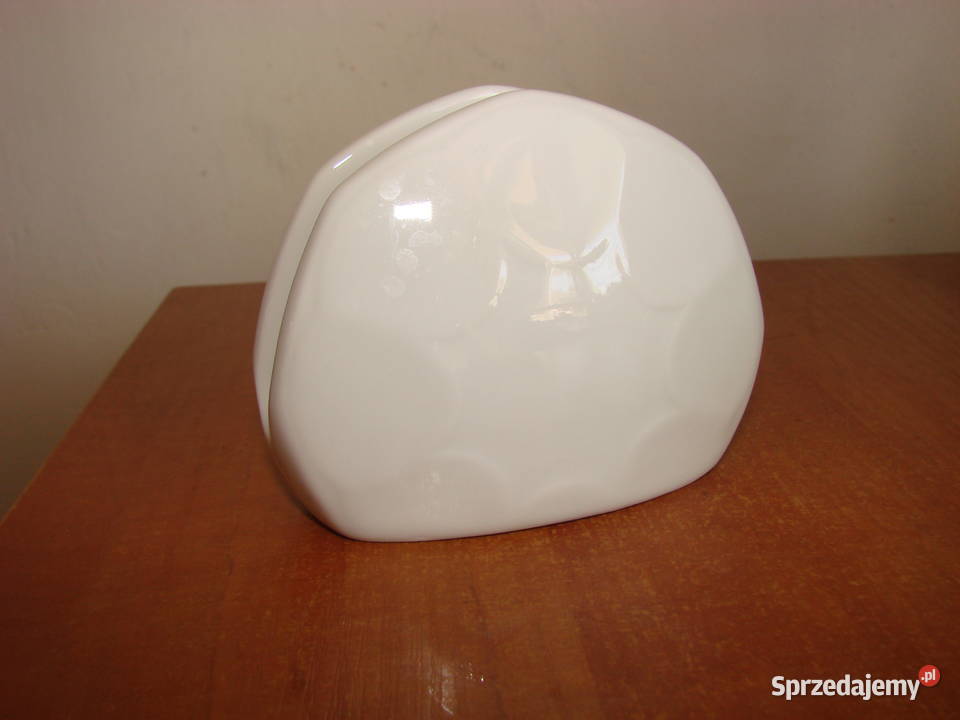 biały porcelanowy serwetnik Wyposażenie wnętrz pomorskie Pruszcz Gdański