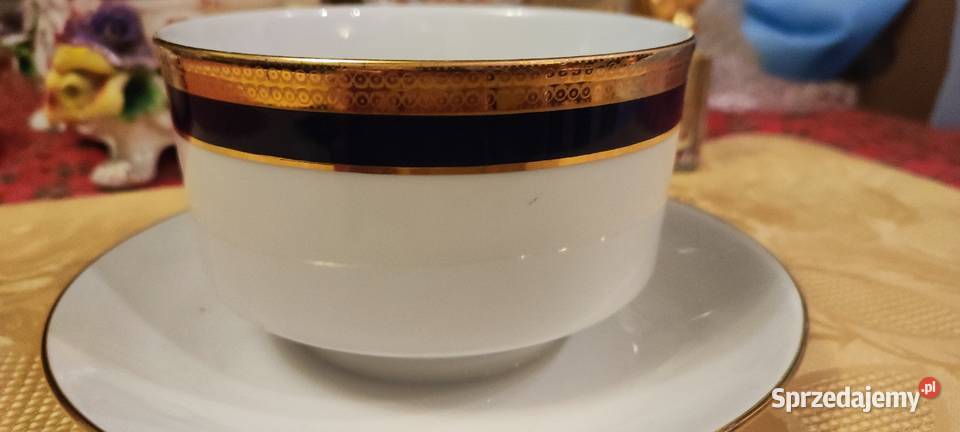 Sosjerka biel złoto kobalt porcelana Winterling Wrocław