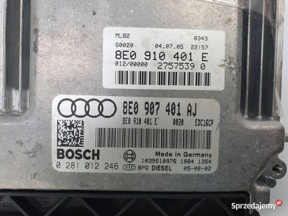 KOMPUTER AUDI A4 B7 8E0907401AJ kujawsko-pomorskie Lipno