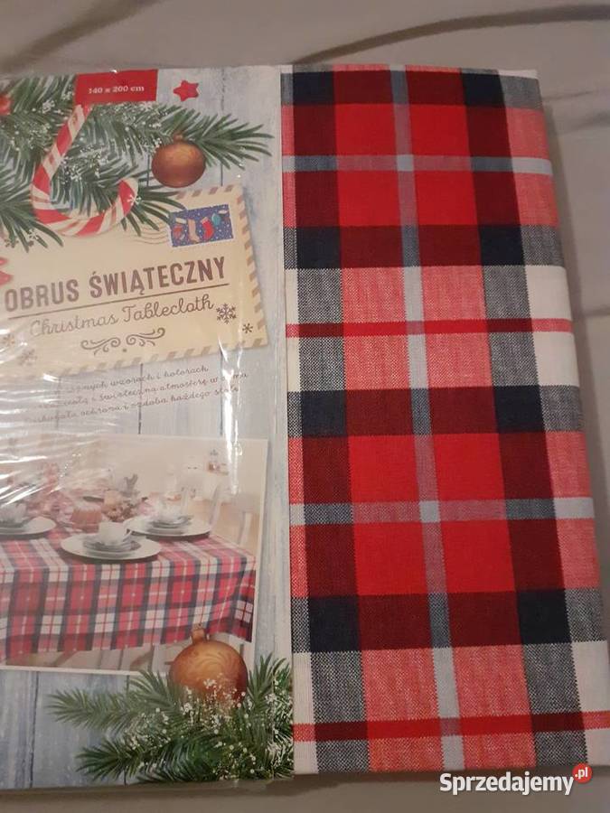 nowy obrus świąteczny w kratkę Gdańsk sprzedam