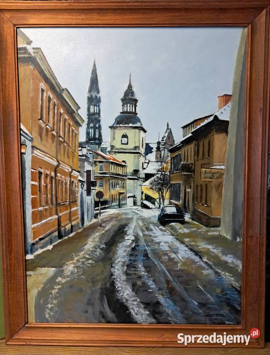 obraz w ramie olej na płótnie Mariacka w Sandomierz sprzedam