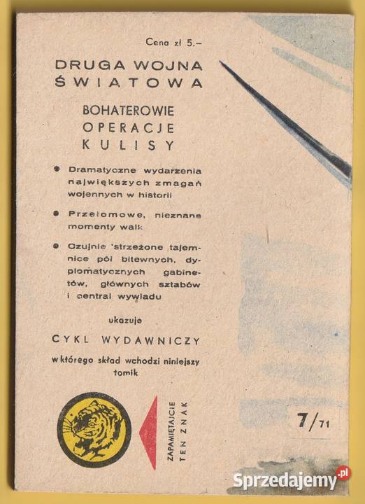 ŻÓŁTY TYGRYS OBCE NIEBO 1971 Łódź