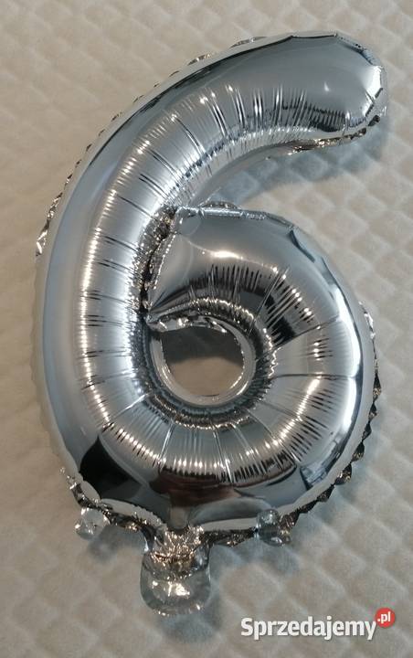Balon foliowy Cyfra 6 srebrny 35 Zabawka Czeladź