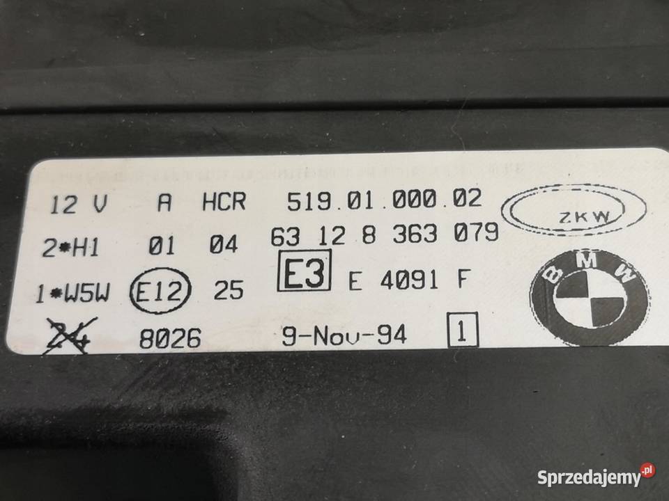 LAMPA LEWY PRZÓD BMW 3 E36 9199 NOWA ORYGINALNA