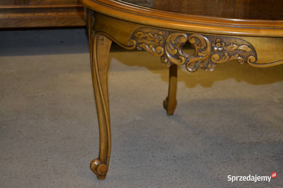 stolik ludwikowski rafia szkło Będzin