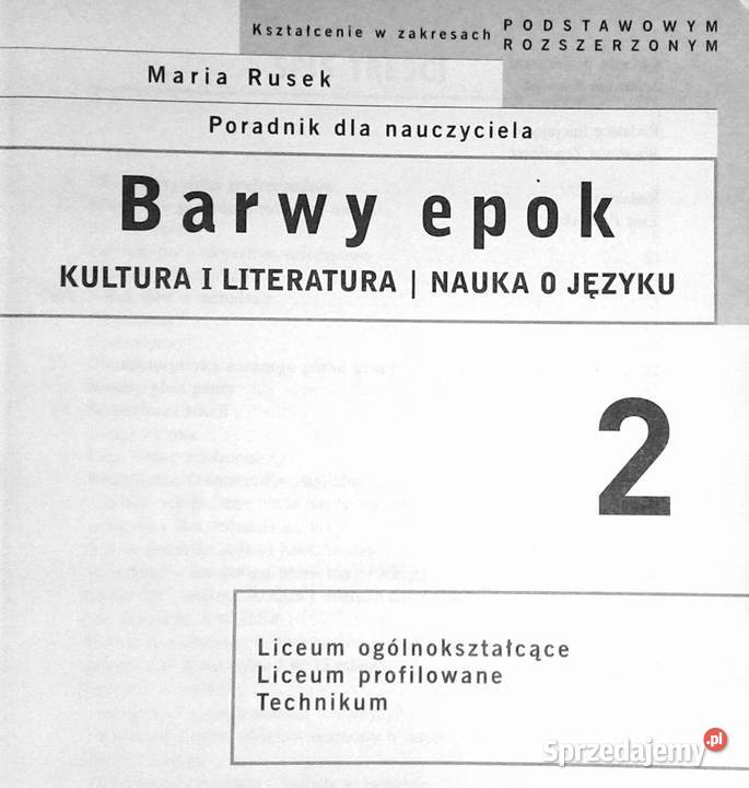 Barwy epok 2 Nauka o języku Marta Rusek Chełm sprzedam