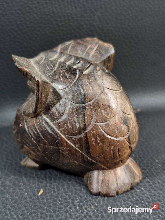 Drewniana Figurka Sowy Vintage Poddębice