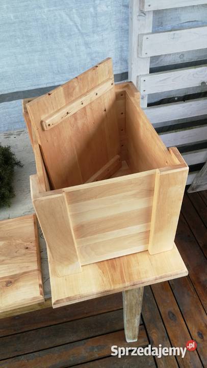 Skrzynka na winyle z pokrywą drewno brzozowe Radków