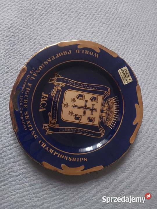 kolekcjonerski talerz 18k złoto World Legnica
