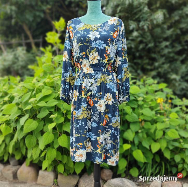 Sukienka Reserved 46 3XL midi w kwiaty kolorowe zachodniopomorskie Szczecin