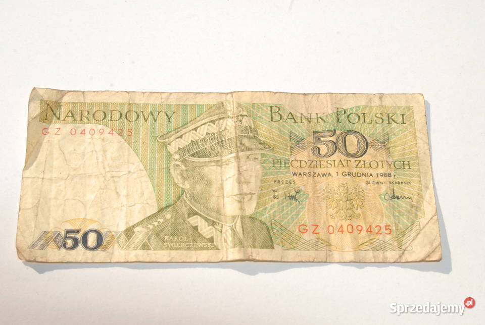 Stary banknot 50 złotych Świerczewski 1988 antyk sprzedam