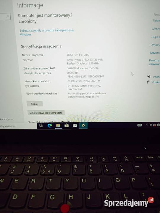 Lenovo ThinkPad T14 G1 Ryzen 5 PRO 16 GB RAM 512 sprzedam