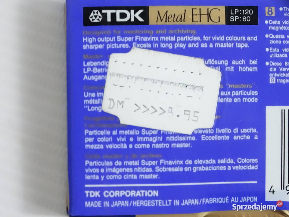 Kaseta 8mm TDK Metal EHG 60 NOWA w folii Rare