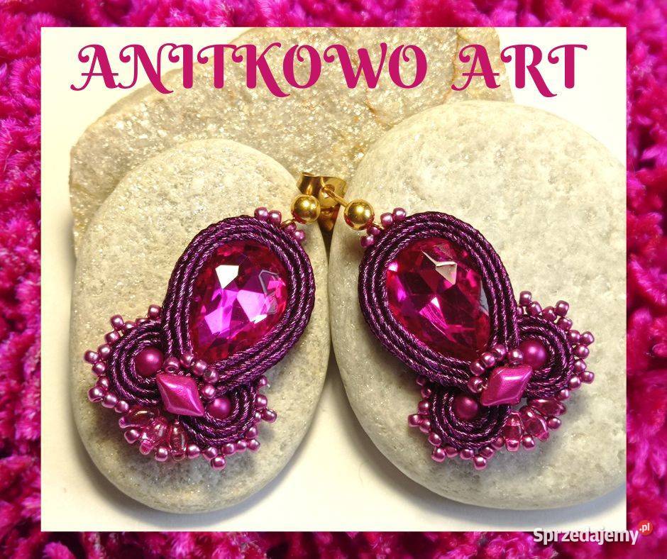 KOLCZYKI Z KRYSZTAŁKIEM różowe SUTASZ mazowieckie Warszawa