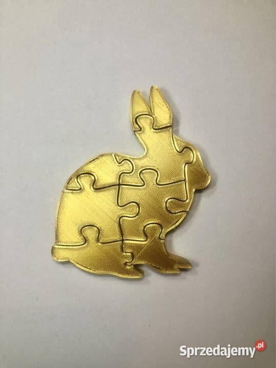 Zając puzzle Wielkanoc żółty/złoty Kłodawa sprzedam