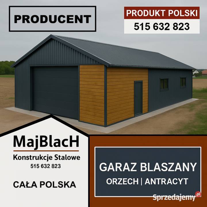 Garaż Blaszany Złoty Dąb Grafit MAGAZYN warmińsko-mazurskie Iława
