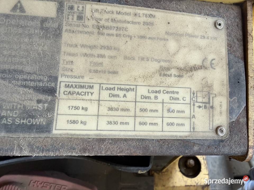 Wózek widłowy hyster 175 XM gaz Oława