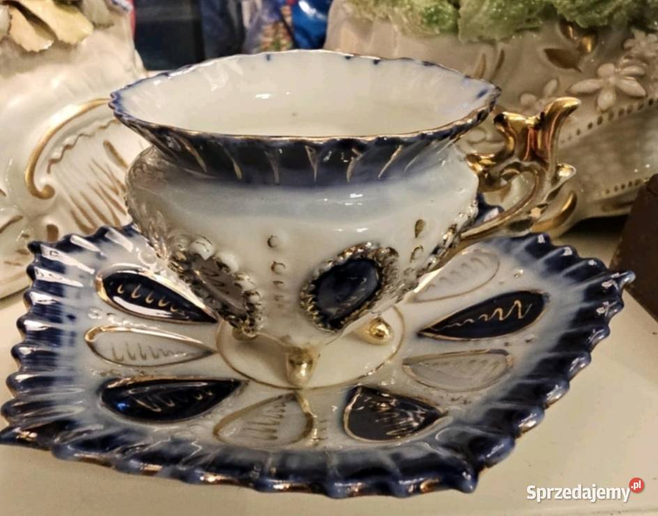 Wiktoriańska filiżanka ze spodkiem łódzkie