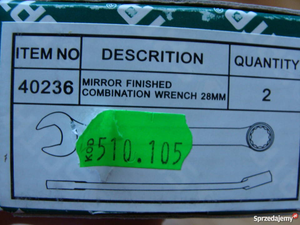 NOWY Klucz płaskooczkowy 28mm SATA 40236 40 SATA Narzędzia ręczne Wieluń