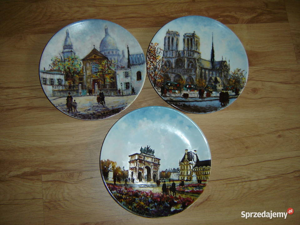 Limoges 3 talerze Notre Dame Łuk Triumfalny Nowy Sącz sprzedam