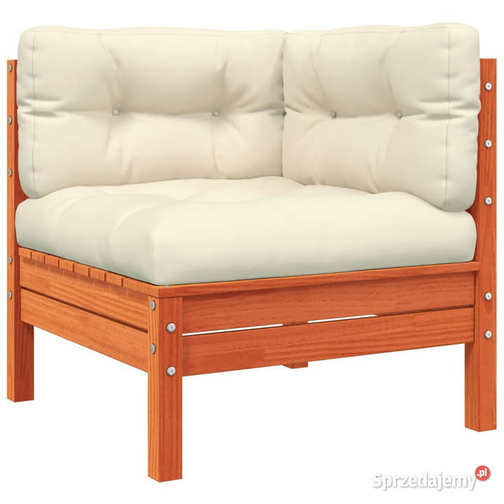 Sofa ogrodowa z poduszkami i podnóżkiem lite mazowieckie